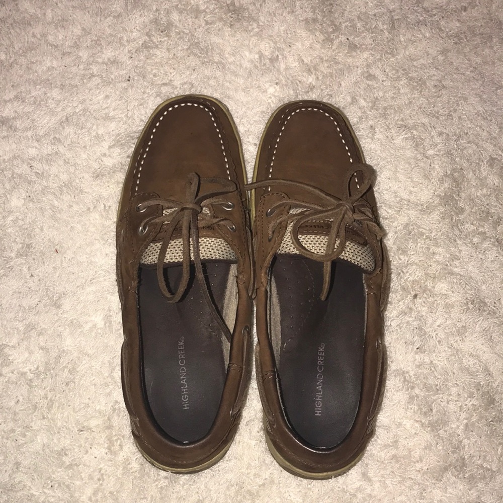 Dark brown sperry style boat shoes